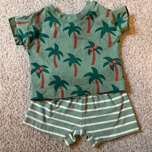 Hanna Andersson Green Palm Tree Kids Matching Set